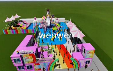 Wasserrutsche-wechselwirkende Familien-Aqua Playground Water Play House-Süßigkeits-Art