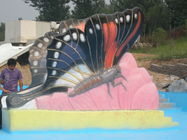Innenwasser-Spielplatzgeräte-Kinderwasser-Pool schiebt Schmetterlings-Fiberglas